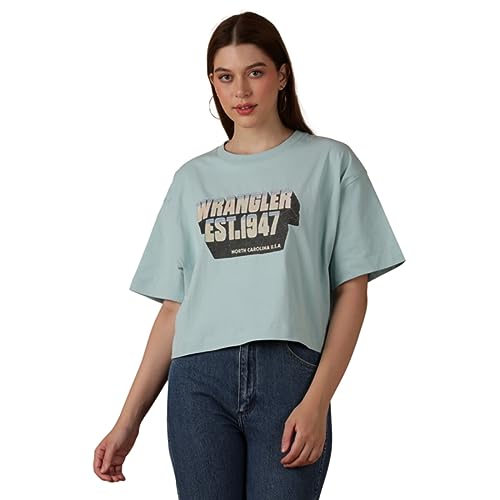 Image of Wrangler Women's Graphic Crew Neck Boxy Fit T-Shirt