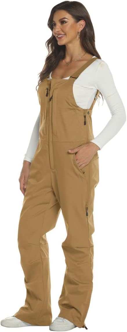 Yousify Womens Snow Bibs Insulated Waterproof Ski Bibs Overalls Winter Outdoor Snow Pants - Image 3
