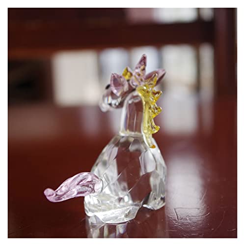 Omuci Crystal Lucky Angel Horse Crystal Horse Figurines Ornament Craft Animal Paperweight Collection Home Table Decor Kids Favor Gifts Ornaments (Size : Mouse) #TOP5