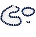 Produktbild treasurebay 12 mm facettierte Blau Achat Edelstein Perlen Halskette, Armband und Ohrringe Schmuck Set  Präsentiert in einer wunderschönen Schmuck Geschenk-Box