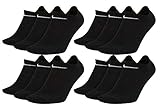 Nike Everyday Sneaker Socken 12 Paar Weiß Grau Schwarz Unisex Füßling SX7678, Farbe:Schwarz, Socken Neu:42-46