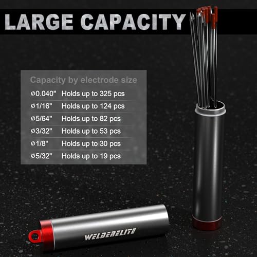 Eletrodo de tungstênio vermelho de 3/81.3 cm com balde de armazenamento