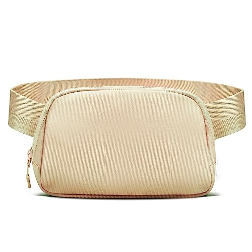 viewm Everywhere Belt Bag for Women, Waterproof Fanny Packs for Women Men Fanny Pack Crossbody Bags for Women with Adjustable Strap for Travel Fitness Running Hiking, Royal Gold, Basic - Resin Zipper