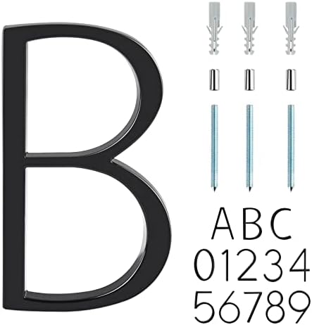 Covanm Floating House Letter B Black Floating Mount 5 Inch Modern House Letters B
