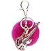Produktbild Keychain Haar Ball Anhänger Gitarre Tasche Schlüsselanhänger Zubehör 8Cm Rote Rose