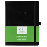 Mountain Daily Planner Pro – Large Undated Daily, Weekly Gratitude Journal. Monthly Calendar. Increase Productivity, Track Goals and Budget in 2025. Hardcover, Pen Holder. 6 Months (Black)