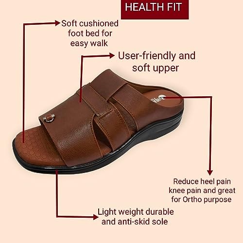Image of HEALTH FIT Extra Soft Diabetic & Orthopedic Slippers /Doctor Sole Chappal & Comfortable LightWeight Foortwear For Men's-702