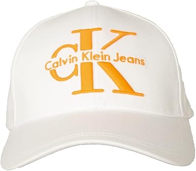 Calvin Klein Baseball Cap CK Jeans with Adjustable Back Visor Article ZM0ZM019737 CK Issue Cap, 0H7 Bright White, One Size