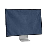 kwmobile Dust Cover for 27-28" monitor - Linen Monitor Display Protector - Protect Your Computer Screen - Blue Grey