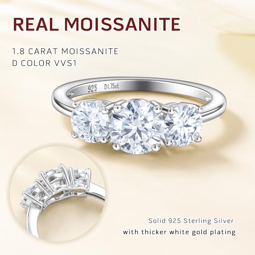 DAYBYDAY 3 Stone Engagement Rings for Women, Sterling Silver Lab Ruby/Sapphire/Emerald/Amethyst/Aquamarine Three-Stone Gemstone Wedding Promise Rings for Her, Wife Mom Anniversary Birthstone Jewelry4