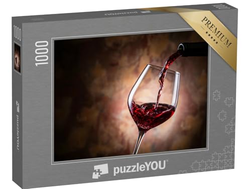 puzzleYOU: Puzzle 1000 Teile „Rotwein einschenken vor unscharfem Hintergrund“ – aus der Puzzle-Kollektion Wein