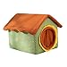 Leefasy Cat House for Indoor Warm Soft Nest with Cushion, Door Curtain Warm Cat Sleeping Nest, Covered Dog Bed for Floor Kitten, L