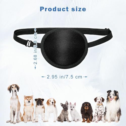 Image of Dog Eye Patch Dog Single Eyepatch Adjustable Soft Eyepatch Dogs Eye Covering for Small Medium Large Dogs Cats Eye Injuries - After Surgery Wounds (One)