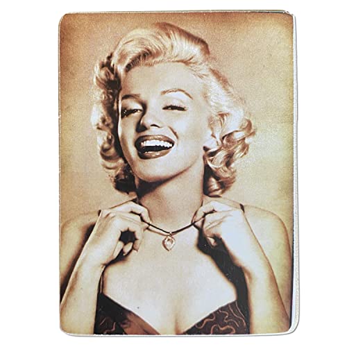 Kustom Art Aimant Série Acteurs Célèbres Marilyn Monroe Style Vintage pour Réfrigérateur / Garage/Bar Impression sur bois 10 x 6 cm