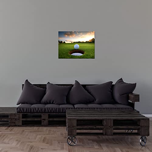 Jxbyjp Men Cave Canvas Wall Art Golf Course Landscape Sunset Picture Printed Golfing Sport Artwork For Office Gym Living Room Wall Decor Poster Framed 12X16In thumb #3