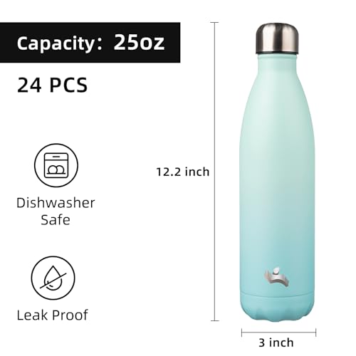 Image of Konokyo 24 Pack 25 oz Insulated Stainless Steel Water Bottle