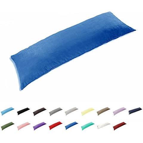 TAOSON 100% Cotton 300 Thread Count Envelope Style Body Pillow Cover Pillowcase Pillow Protector Cushion Cover Non Zippered Only Cover No Insert (Royal Blue,21"x48") Fits 20 x 48 Cover