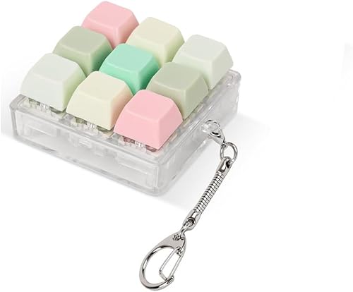 Keyboard Fidget Toy 9 - Key Stress Relief Keychain Decompression Clicker for Adults Anxiety Relief