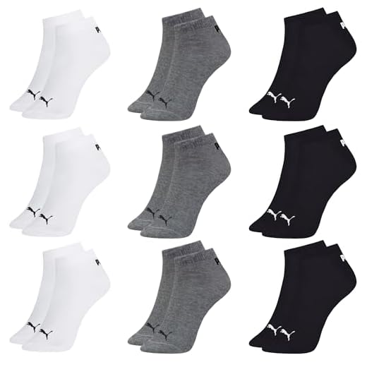 Puma Kit 9 Pares Meias Sapatilha Cano Curto Everyday Esportiva Masculino Adulto, 3 Preto - 3 Preto Mescla -3 Branco, 39-43