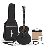 Everything a budding guitarist needs! Ultra-comfortable C-shaped guitar neck is perfect for beginners On board pre-amp offers a three band EQ for on the fly tone sculpting Includes 15W amplifier, cable, strap, capo, tuner, strings and plectrums