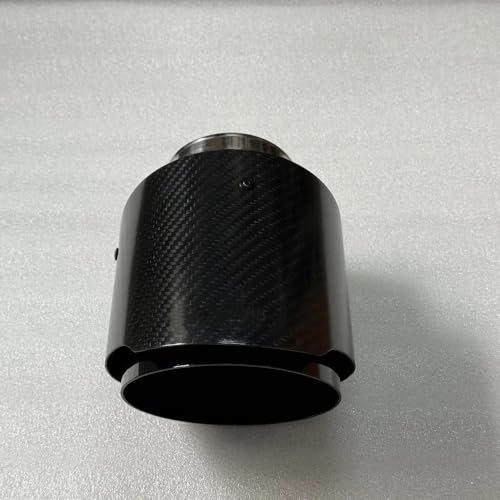 Boquillas de carbono brillante universales de 130mm para tubo de escape de coche negro 80 IN 3