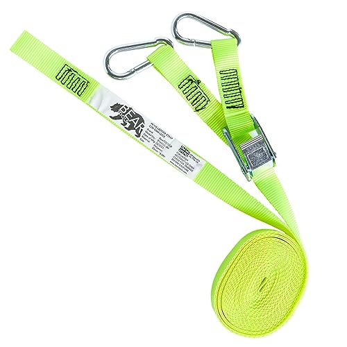 Image of BearTOOLS 6 Meter Hi-Vis Ladder Strap C/W Cam Lock - Ladder Straps for Safety - Cam Lock Connector, Stabiliser for Work Ladders - Avoid Slips & Accidents When Working At Height