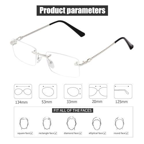 SORVINO Rimless Rectangle Sunglasses for Men Women Fashion Frameless Clear Glasses Designer Y2K Shades4