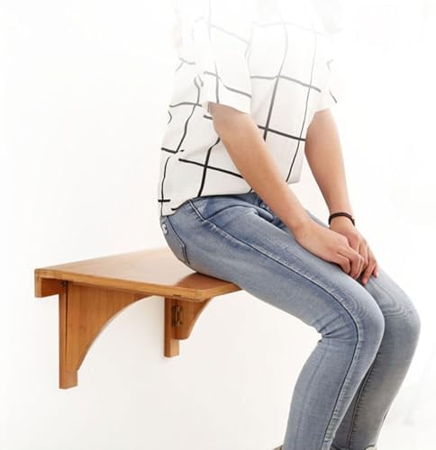 Heavy Duty Solid Wood Folding Table Wall Mounted Workbench with Smooth Rounded Corners Space Saving Dining & Work Table Compact Folding Design for JYDSll Spaces