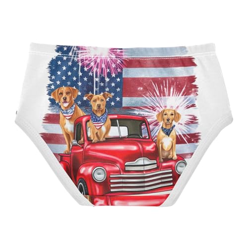 Print Girls Underwear Toddler 2t Cotton Cute Panties Girl Vintage Red Truck Dogs USA Flag Kids Undies Briefs2