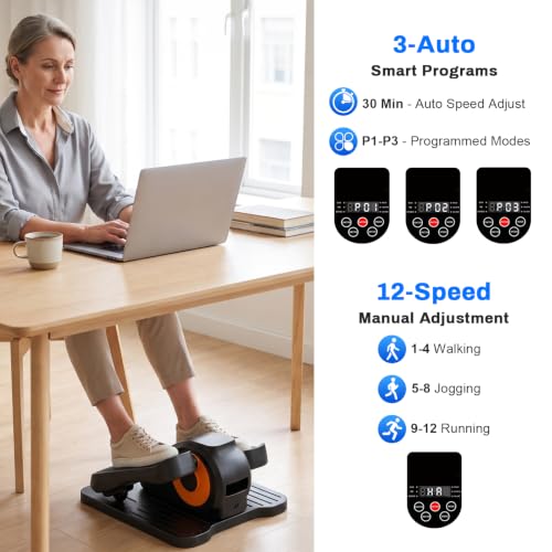 POWERFUEL Under Desk Elliptical Machine, Low Impact Seated Pedal Exerciser | No Assembly, Quiet Smooth Forward & Reverse Motion, NonSlip, Widened Pedal, Electric Leg Exerciser for Senior for Home Office - image 3