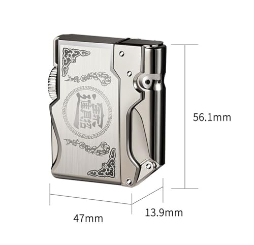 Encendedor de gas vintage recargable en metal resistente al viento 7