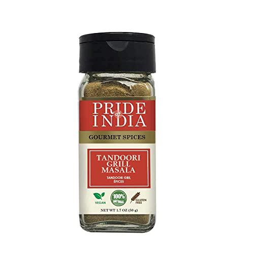 Pride Of India – Tandoori Grill Masala – Blend Of Exotic & Gourmet Spices – Ideal For Vegetable, Meat & Chicken Cooking – Gmo Free – Easy To Use - 1.7 Oz. Small Dual Sifter Bottle #TOP2