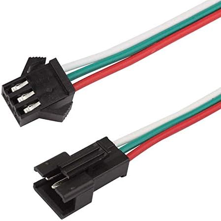 Ryom 3 Pin Connectors for LED WS2812B WS2811 SK6812 LED Strip (10 Male and 10 Female) -20 Pieces
