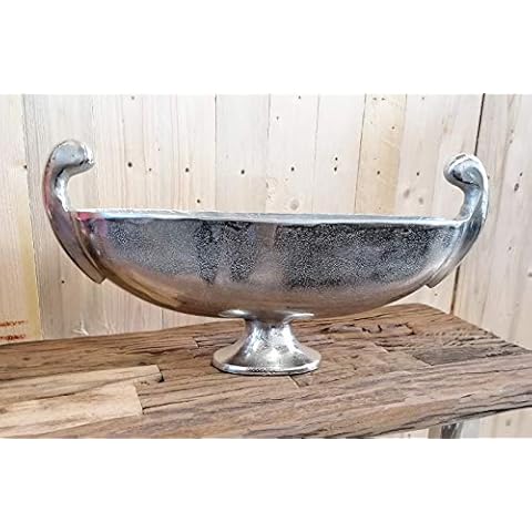 MichaelNoll Schale Dekoteller Aluminium Deko Silber Luxus Cover