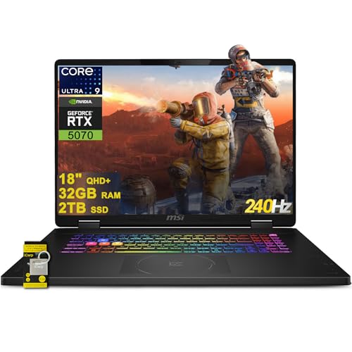 Image of msi Crosshair 18 HX AI Gaming Laptop 18 inch QHD+ IPS 240Hz Intel 24-core Ultra 9 275HX (>i9-14900HX) 32GB DDR5 2TB SSD GeForce RTX 5070 (Up to 798 AI Tops) RGB Backlit Thunderbolt Win11 ICP Acc