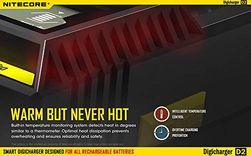 Nitecore D2 Charger With Lcd Display Universal Smart Charger For Rechargeable Batteries Imr/Li-Ion/Lifepo4/Ni-Mh/Ni-Cd #TOP5