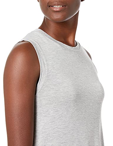 Amazon Essentials Women's Jersey Relaxed-Fit Muscle-Sleeve Swing Tunic (Previously Daily Ritual), Light Grey Heather, Medium #TOP2