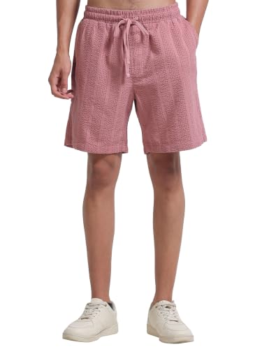 Image of StitchX Men's Airport Look Textured Seersucker Cotton Resort Shorts-S-2XL