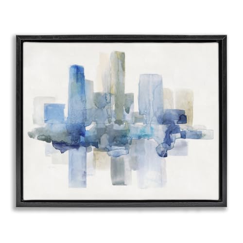 Blocked Abstract Cityscape, 24 x 30 Inch Canvas in Floater Frame