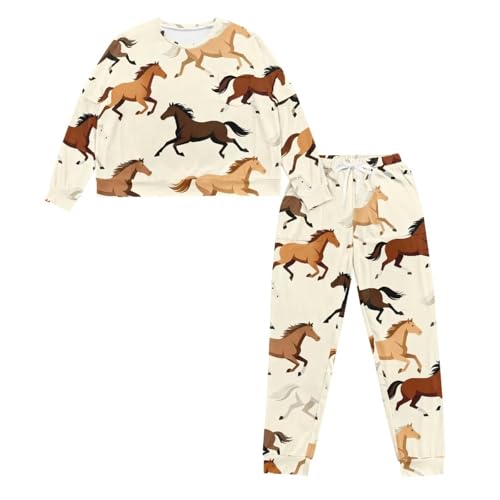 Image of Women's Pajamas Set Soft 2 Piece Loungewear Long Sleeve Pj Set Matching Sleepwear with Pockets for Women Plus Size