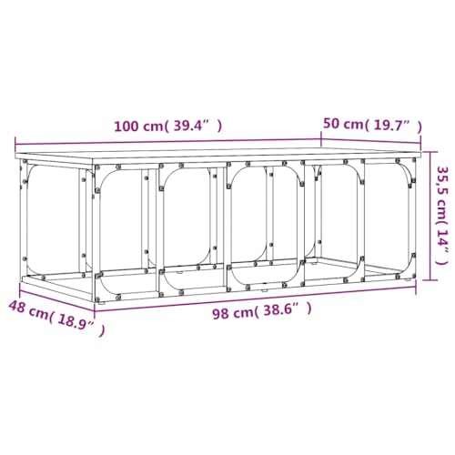 Table basse en bois gris Sonoma de qualité supérieure avec piétement robuste en métal - 3