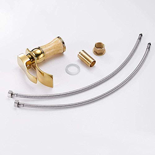 Rubinet de cuisine laiton salle de bain eau chaude froide cascade