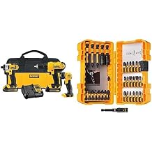 DEWALT 20V MAX Power Tool Combo Kit, 3-Tool, 2 Batteries and Charger Included DCK340C2 + Impact Driver Bit Set, 35-Piece DWA2NGFT35IR