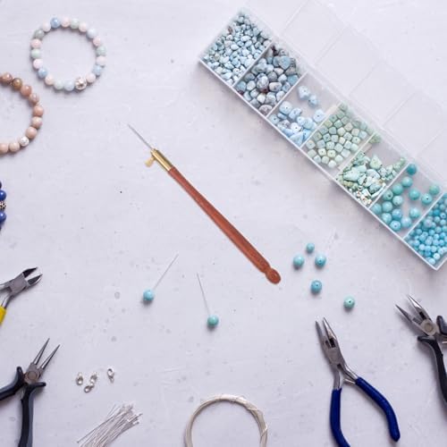 Wooden Embroidery Crochet Hooks Beading Needle Set for Beginners - 4