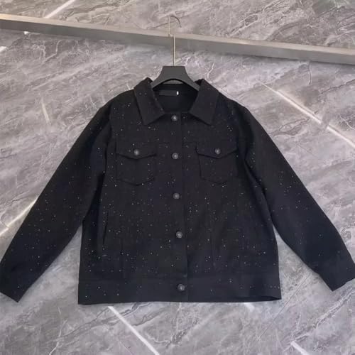 Men Jeans Coat For Button Slim Short Denim Jackets Man Diamond Coat4