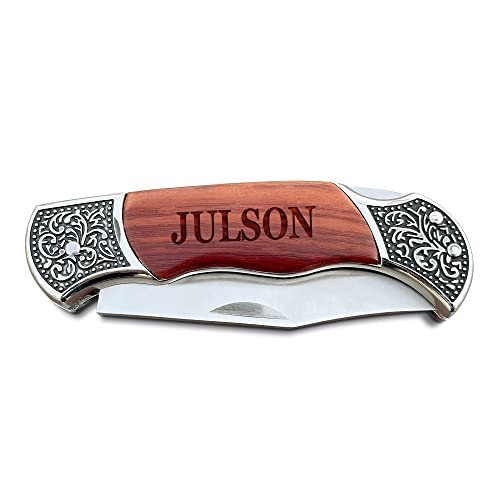 Krezy Case Foldable Pocket Knife For Dad, Valentines Personalized Pocket Knife For Men, Custom Knife With Wooden Box, Engraved Camping Knife #TOP4