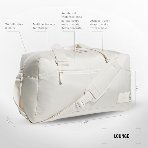 Image of adidas Lounge Premium Sport Duffel Bag for Travel and Gym, Alumina Beige, One Size