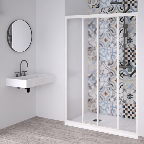 Decorspace - Cabina de ducha tipo nicho 'Acril' de acrílico con perfiles de PVC, apertura lateral reducible, 'Made in Italy' (120 x h 190 cm)