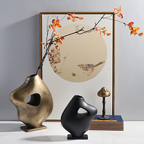 Vase abstrait moderne en céramique de 21cm pour fleurs séchées