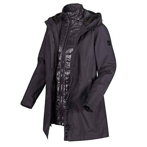 Regatta Denbury 3-In-1 Chaqueta 3 en 1 Impermeable y Transpirable, con Costuras Selladas y Varios Bolsillos 1S, Mujer, Ash(Ash), 26
